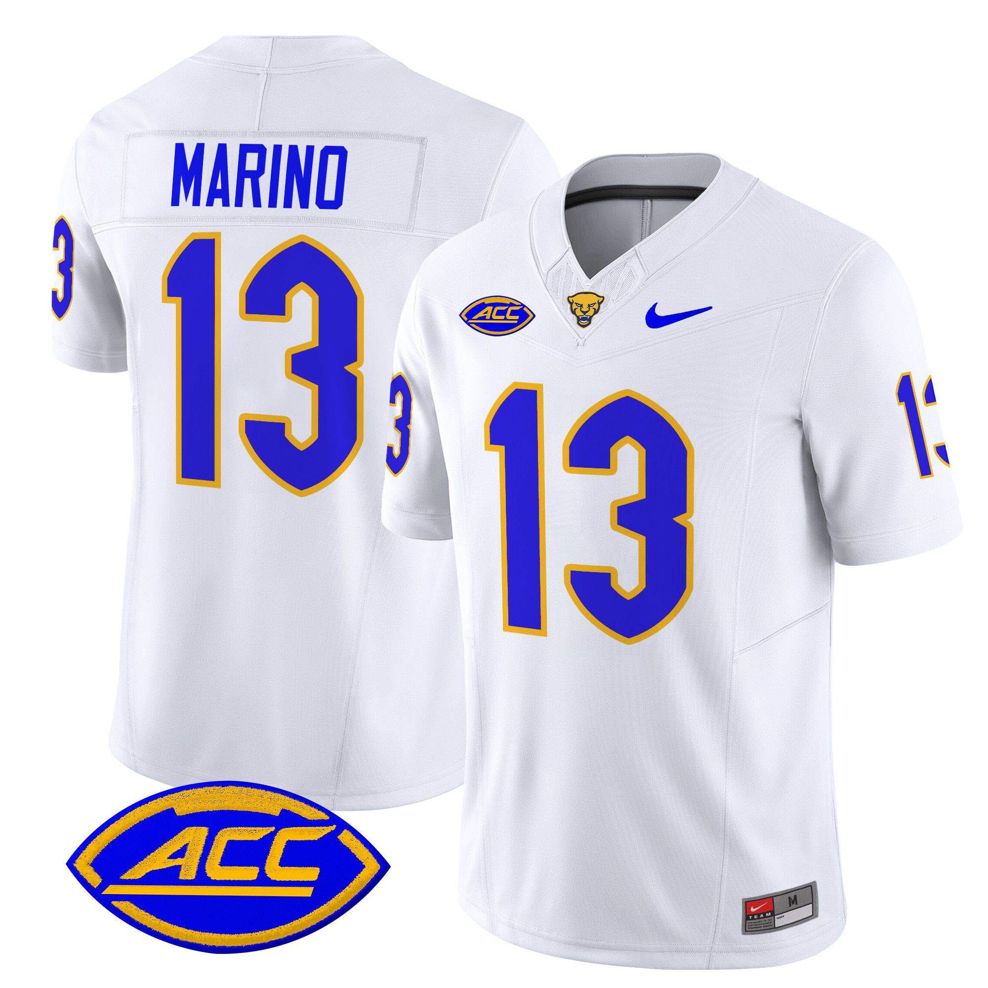Men Pittsburgh Panthers #13 Marino White Nike 2024 Vapor Limited NCAA Jersey